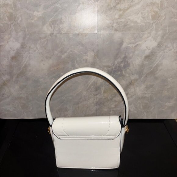 White Patent Leather Handbag w/ Crossbody Strap - Picture 2 of 2